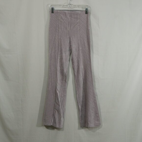 Free People Striped Velvet Flare Pants Size 6 Purple chevron 
 Boho Festival - Picture 1 of 7